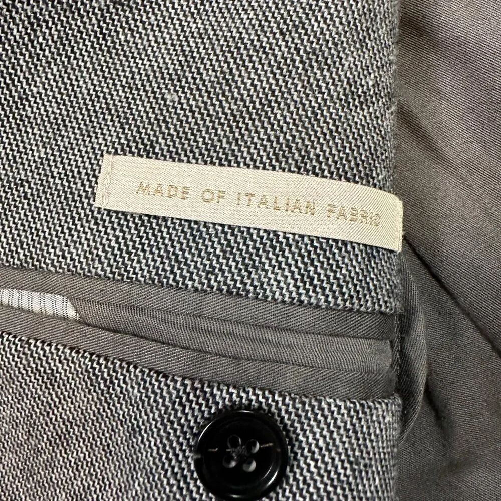 Banana Republic Slim Fit Cotton Blend Italian Fabric Grey Blazer Sport Coat 42R